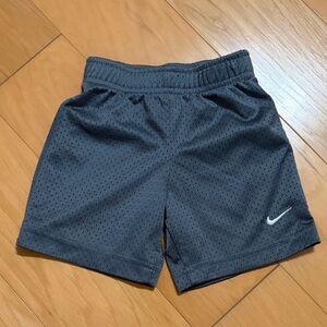 Nike Kids Dark Gray Mesh Athletic Shorts with Swoosh